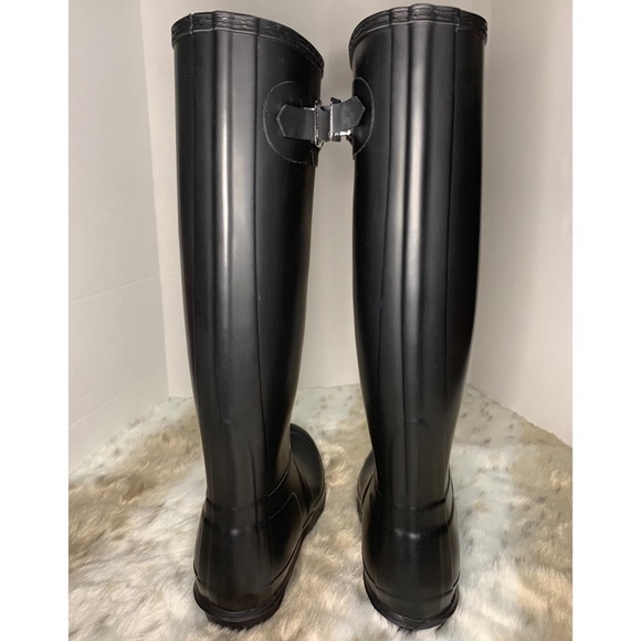 HUNTER | Matte Black Knee High Boots - Picture 4 of 7